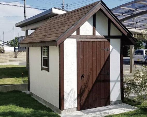 欧風にも和風にも個性ある姿がお庭を引き立てる小屋スタッコ おしゃれな物置 物置小屋なら株式会社グリーンベル